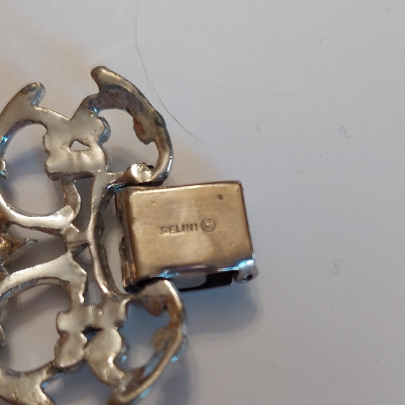 SELINI Book Chain Link Retroglam Silvertone Vintage Bracelet GVC - Picture 9 of 16